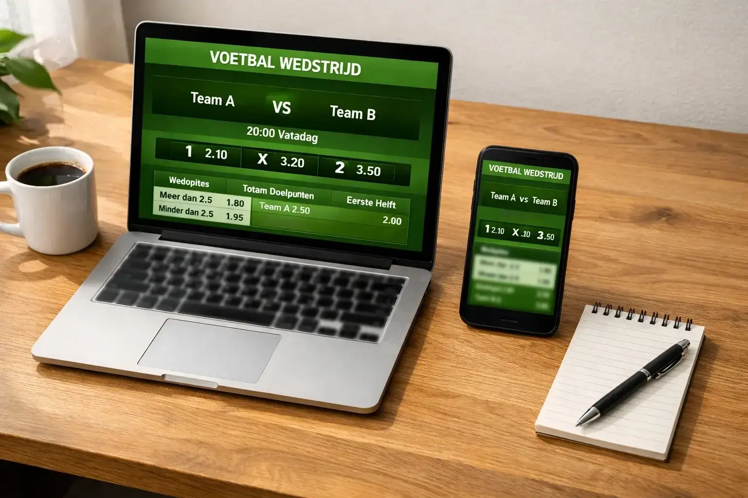 Beste EK bookmakers vergelijken op een laptop in een sportwedkantoor