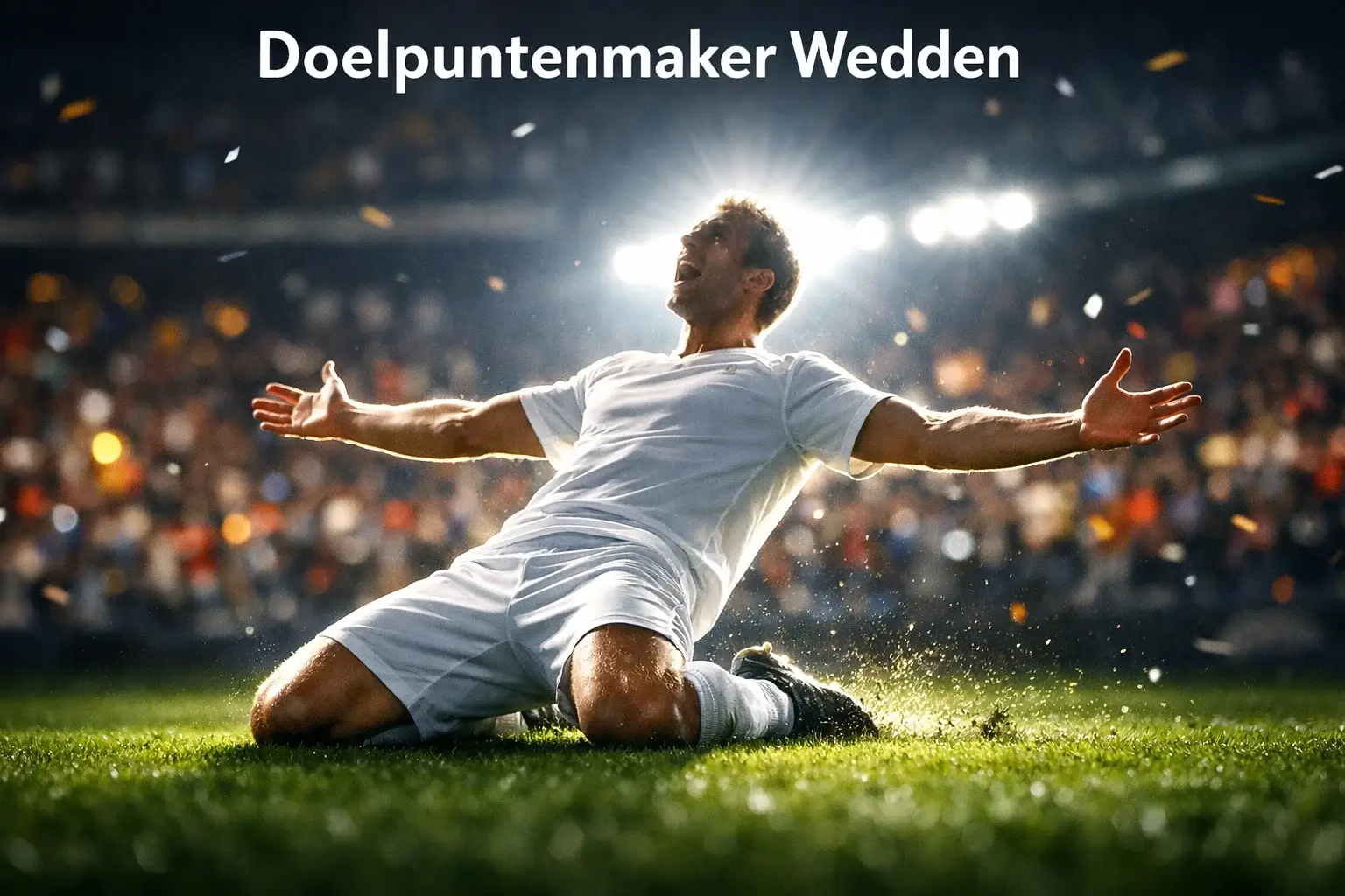 Voetbalspeler viert doelpunt tijdens EK wedstrijd