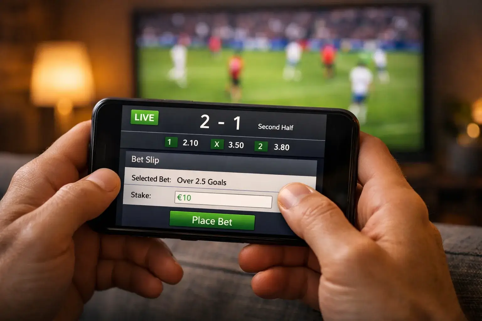 Live wedden op EK voetbal via een mobiele bookmaker app