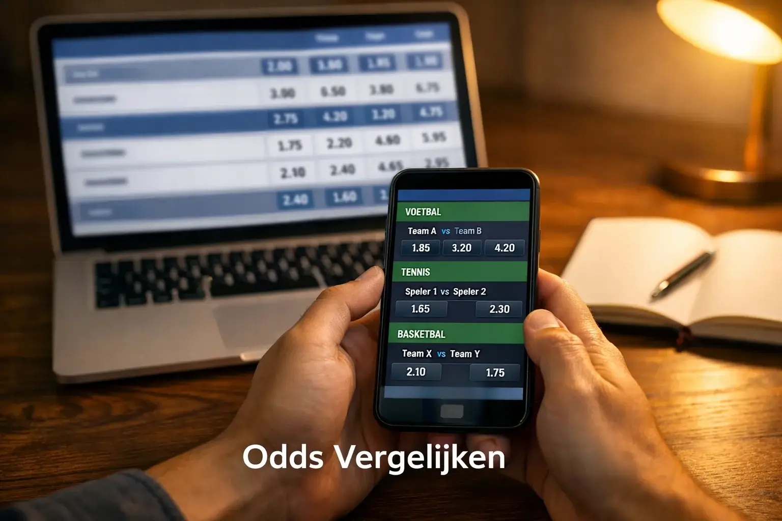 Odds vergelijken bij bookmakers op meerdere schermen